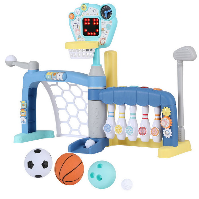 Keezi Basketball, Bowling, Baseball & Golf Play Set — Blue