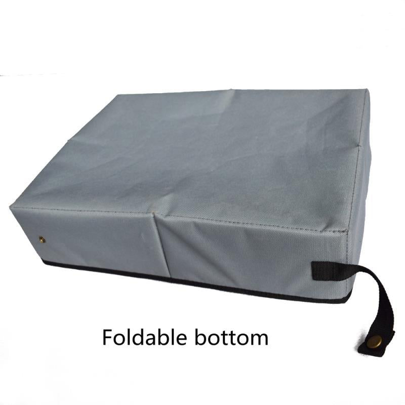 Waterproof-lined grey travel cat litter tray detail