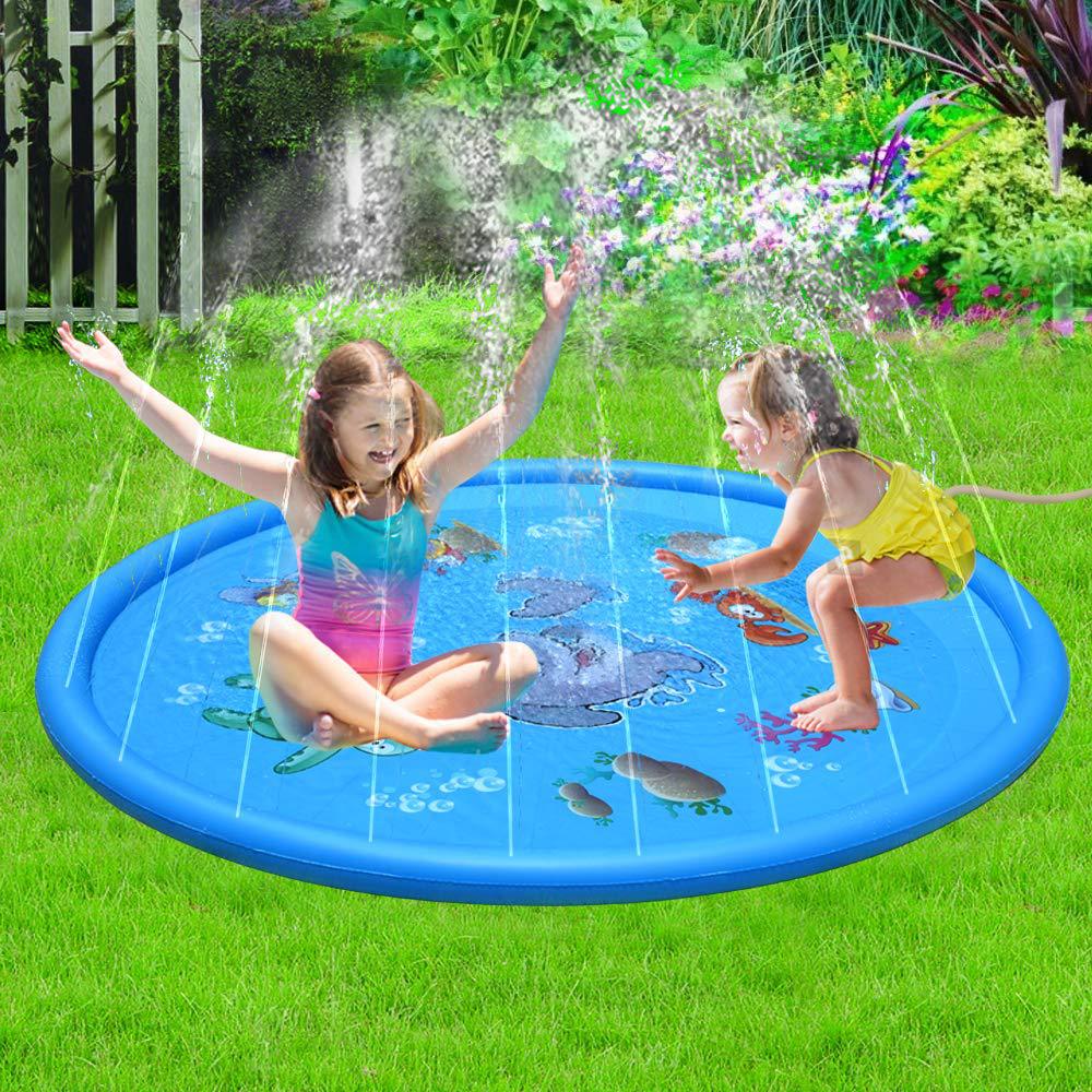 Blue sprinkler splash mat size and product detail