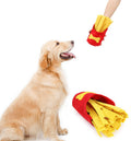French fries dog snuffle toy with hidden treat pockets