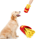 French fries dog snuffle toy with hidden treat pockets
