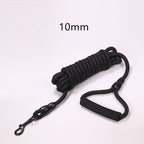 Black 10 metre long-line dog lead with metal clip