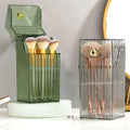 Dustproof makeup brush holder with clear lid