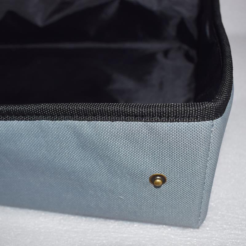 Portable foldable cat litter tray opened for use