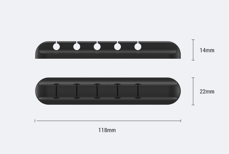 Silicone cable manager holding several charging cables