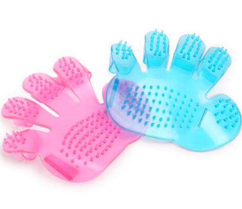 Palm-fit pet bath brush texture and finger design