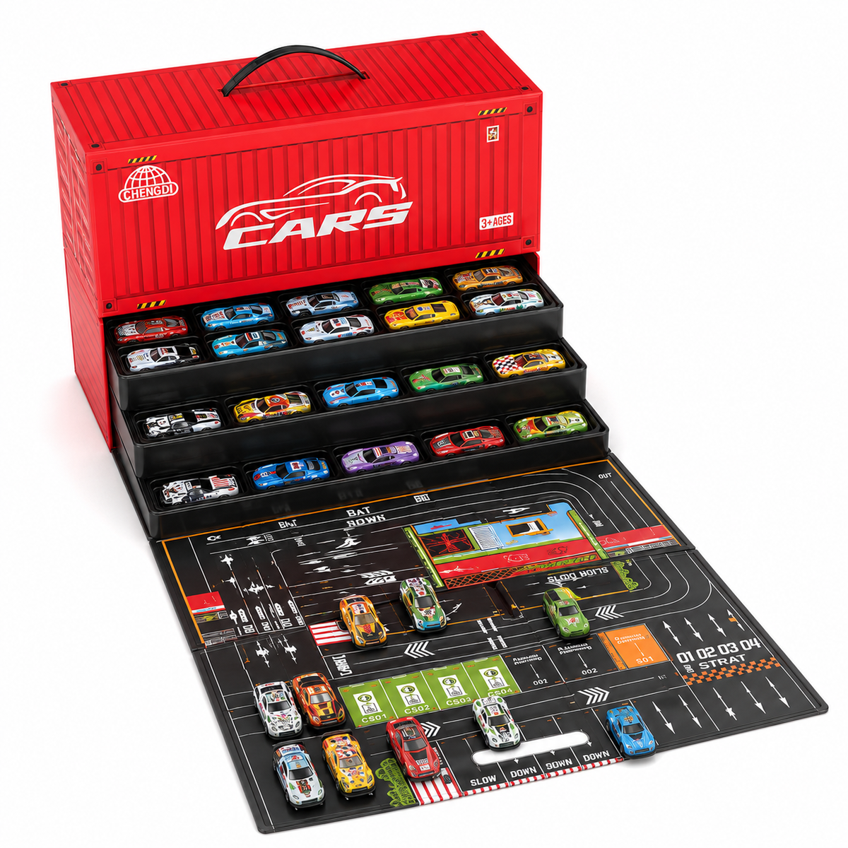 48 Mini Cars with Carry Case & Road Play Mat — product image 2