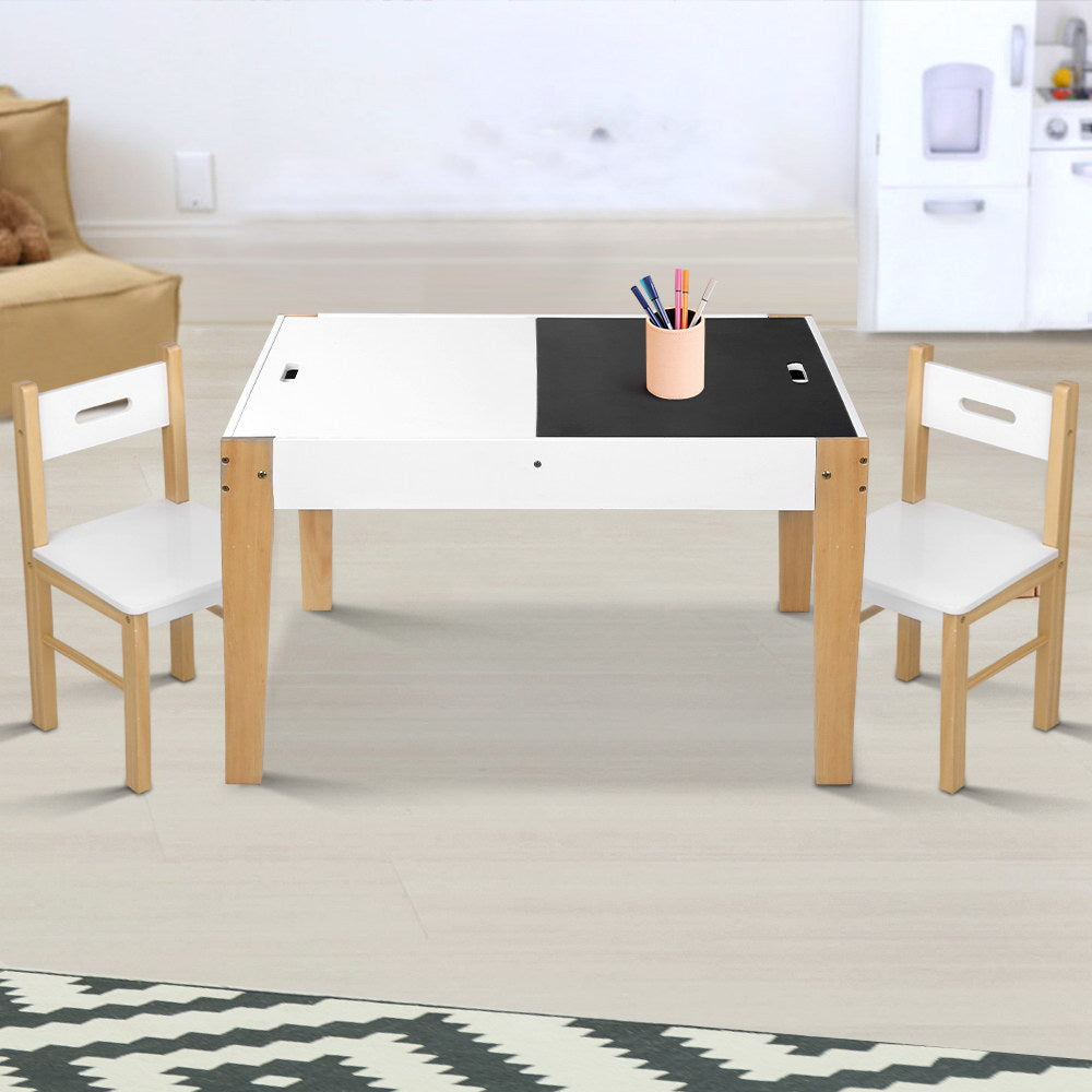 Keezi Chalkboard Activity Table & Chairs with Storage — 3 Pieces — product image 4