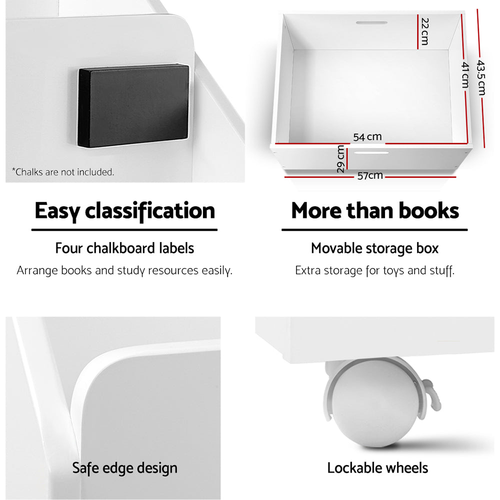 Keezi Kids' Bookshelf with Drawers — 4 Tiers — product image 7