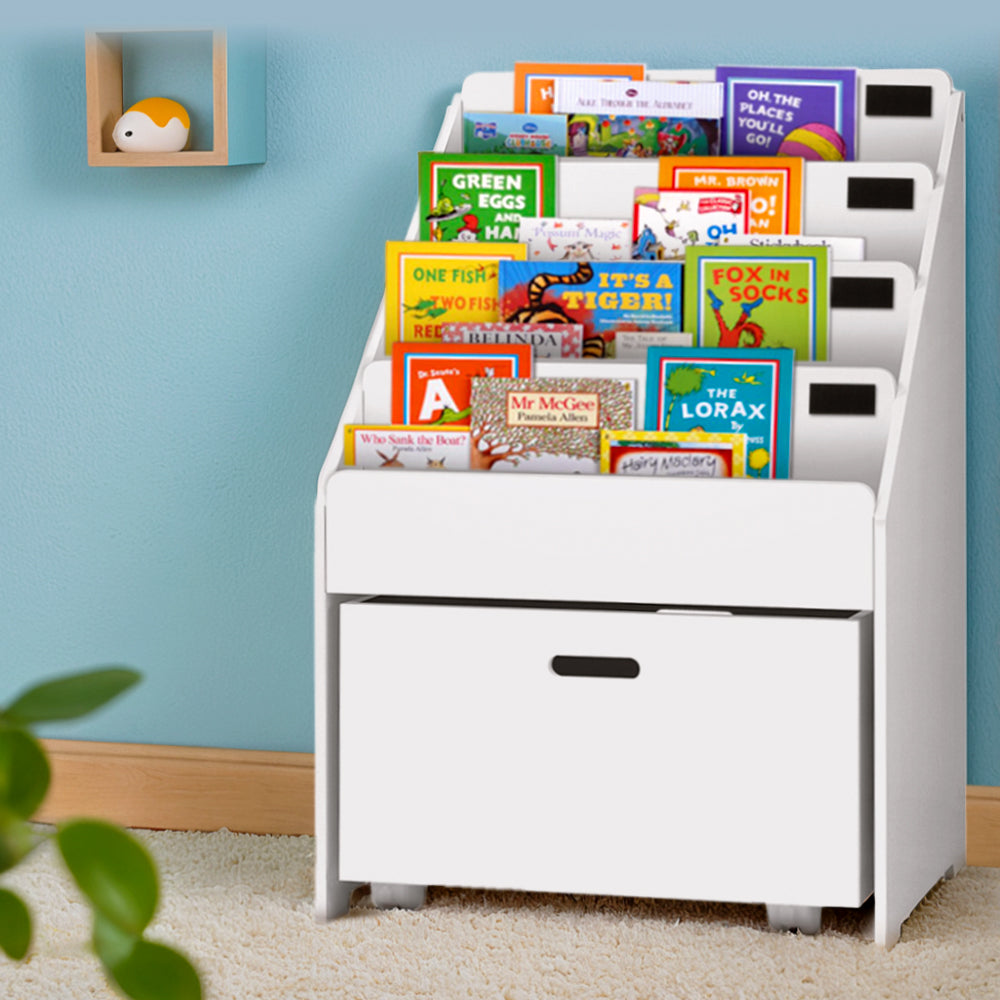 Keezi Kids' Bookshelf with Drawers — 4 Tiers — product image 1