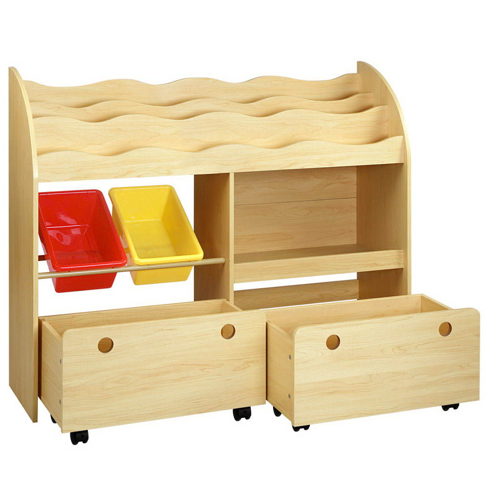 Keezi Kids' Bookshelf & Toy Box — 3 Tiers — product image 3