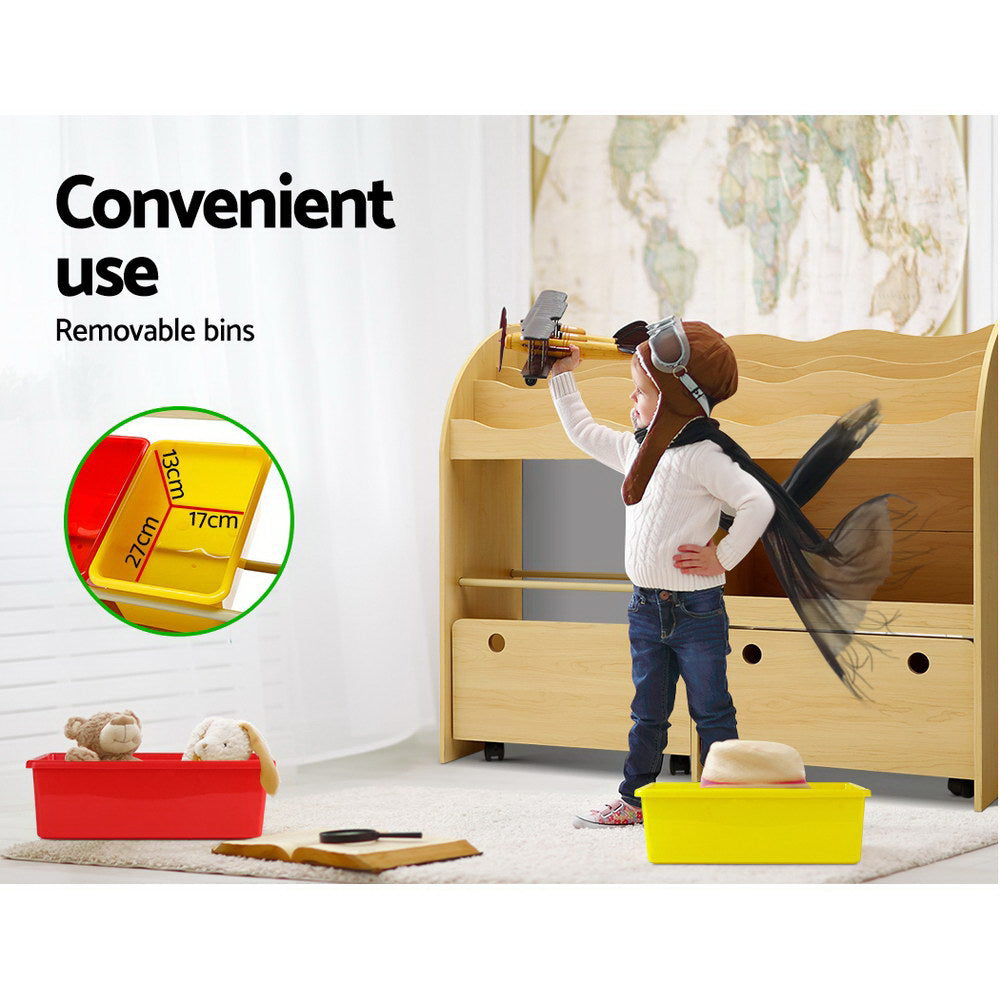 Keezi Kids' Bookshelf & Toy Box — 3 Tiers — product image 6