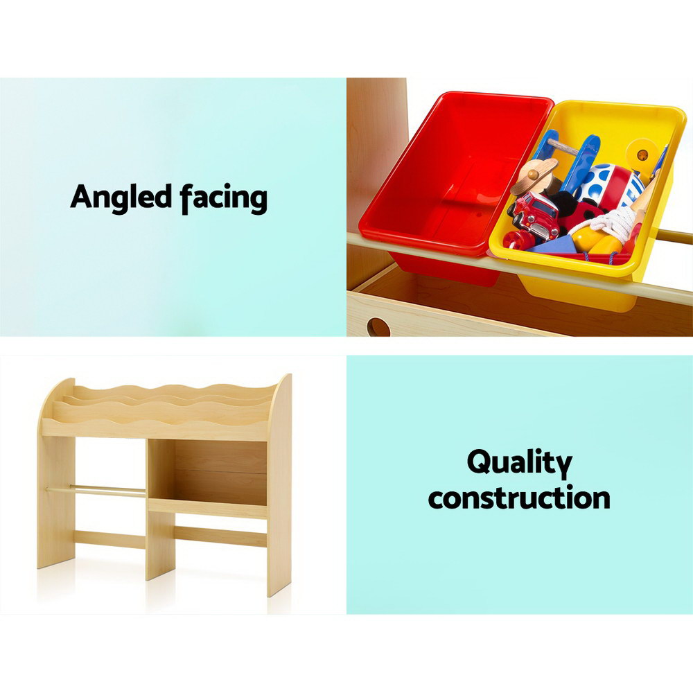 Keezi Kids' Bookshelf & Toy Box — 3 Tiers — product image 8