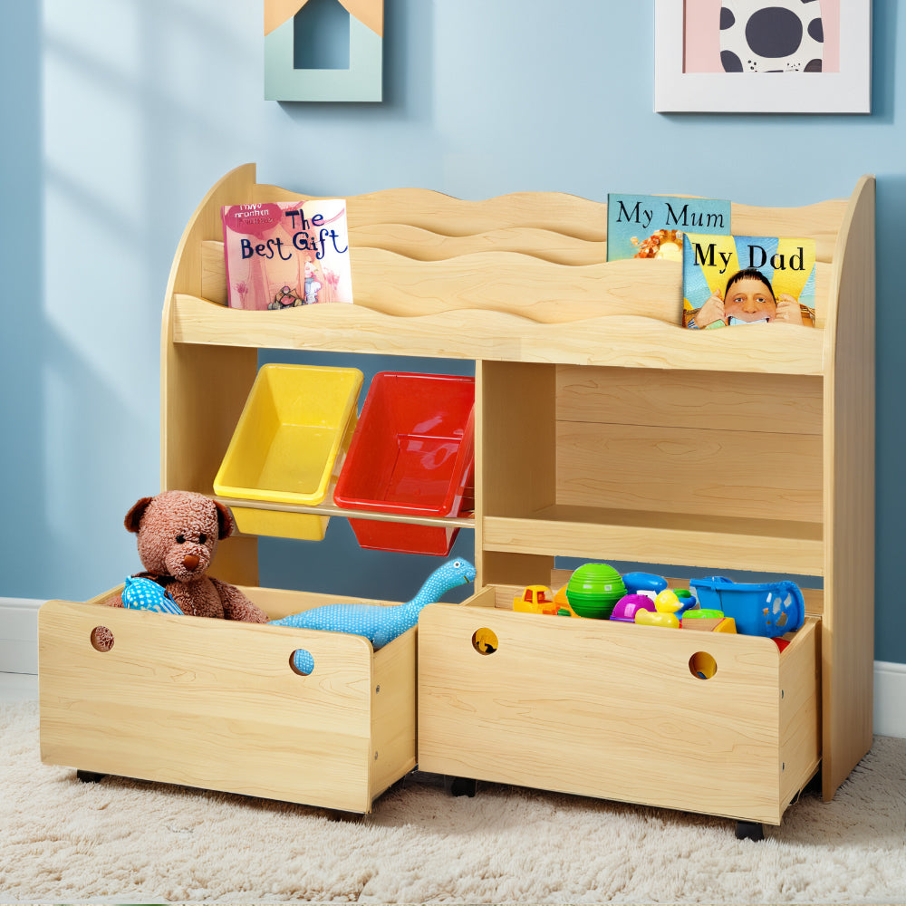 Keezi Kids' Bookshelf & Toy Box — 3 Tiers — product image 1