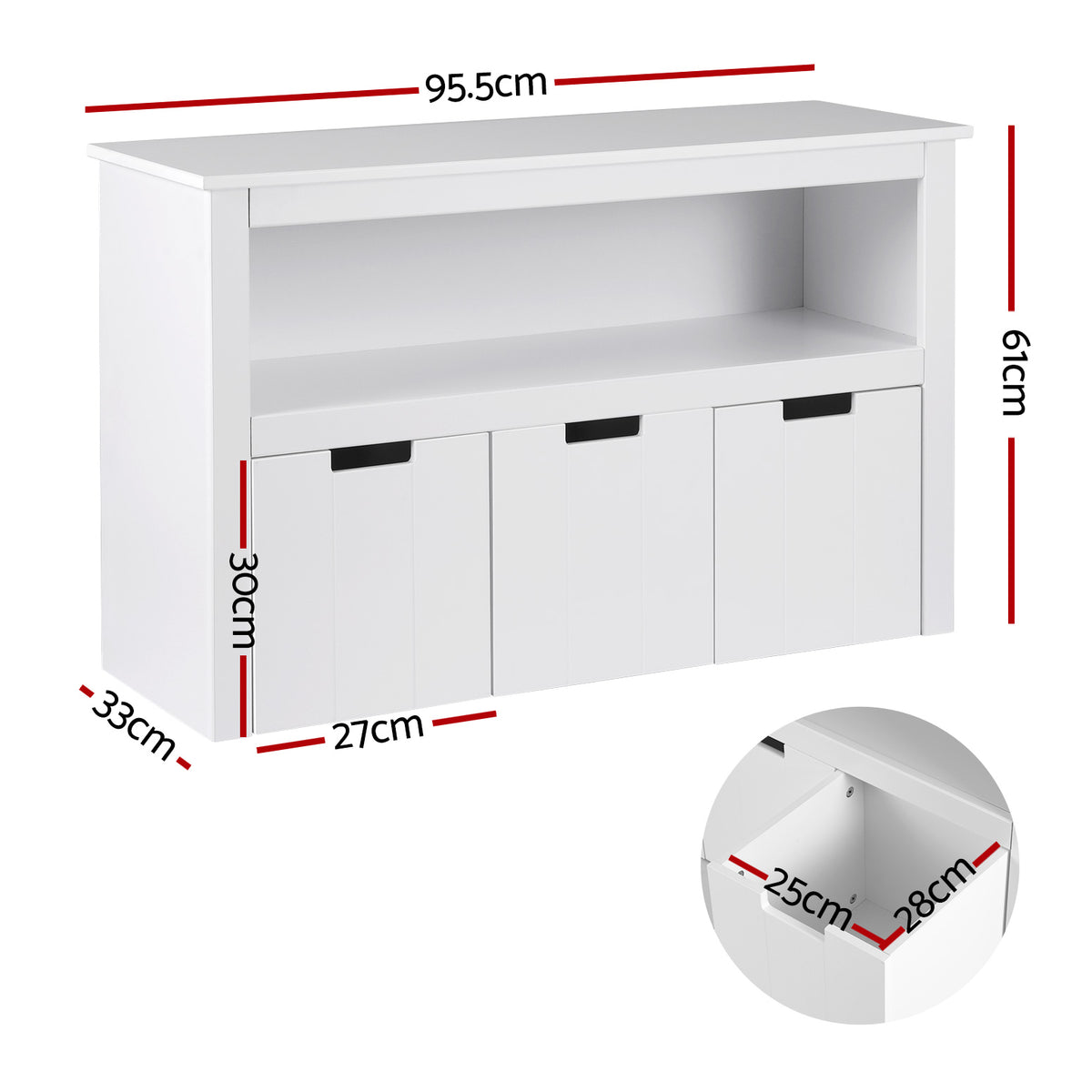 Keezi Kids' Bookshelf with 3 Drawers — product image 4