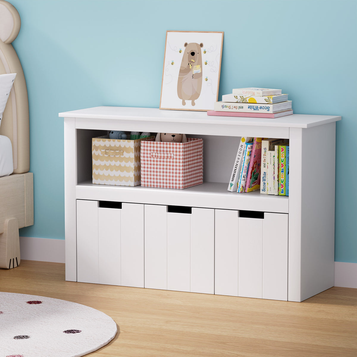 Keezi Kids' Bookshelf with 3 Drawers — product image 1