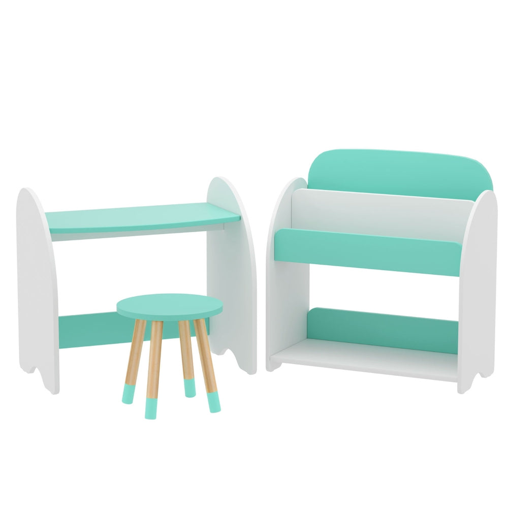 Keezi 2-in-1 Bookshelf, Table & Chair Set — product image 1