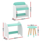 Keezi 2-in-1 Bookshelf, Table & Chair Set — product image 2
