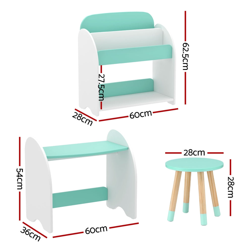Keezi 2-in-1 Bookshelf, Table & Chair Set — product image 2