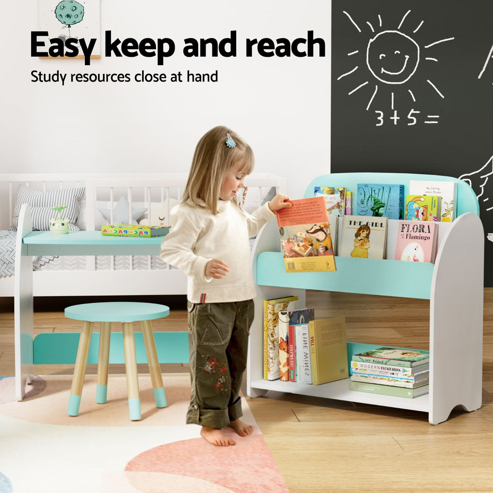 Keezi 2-in-1 Bookshelf, Table & Chair Set — product image 4