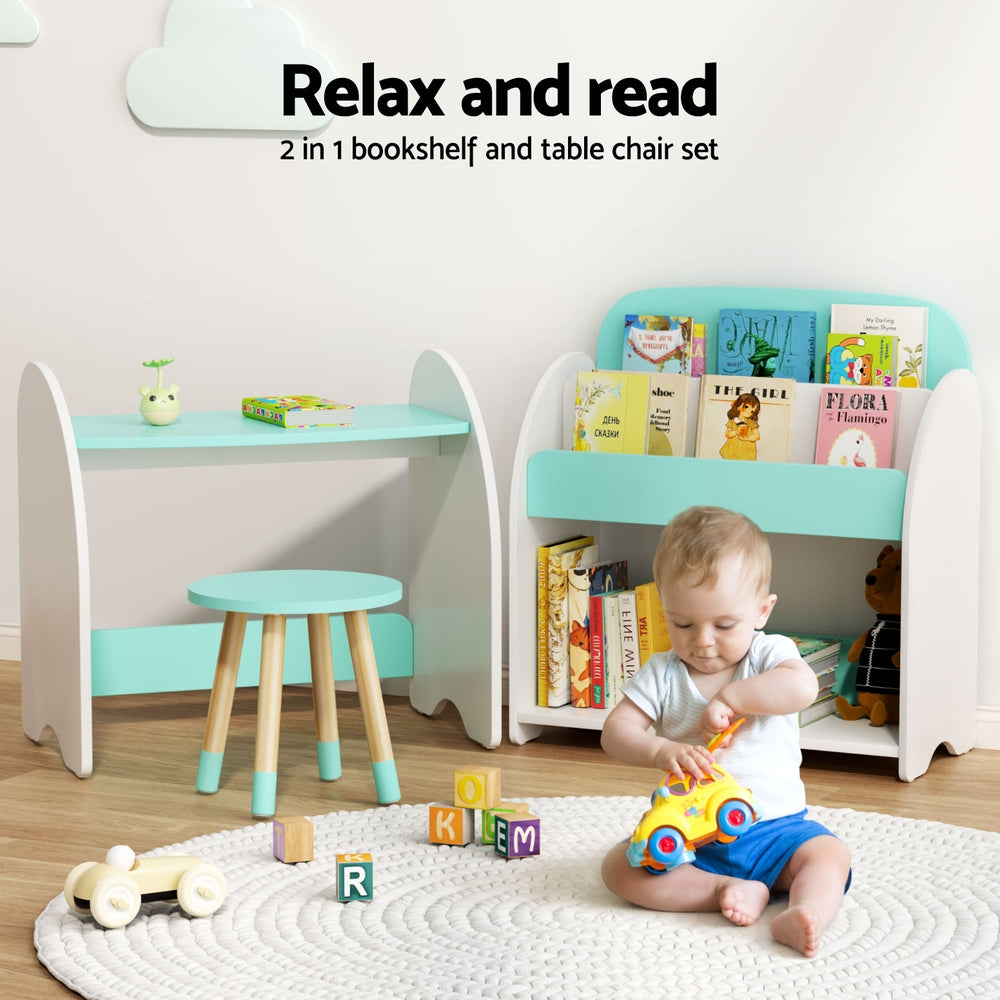 Keezi 2-in-1 Bookshelf, Table & Chair Set — product image 6