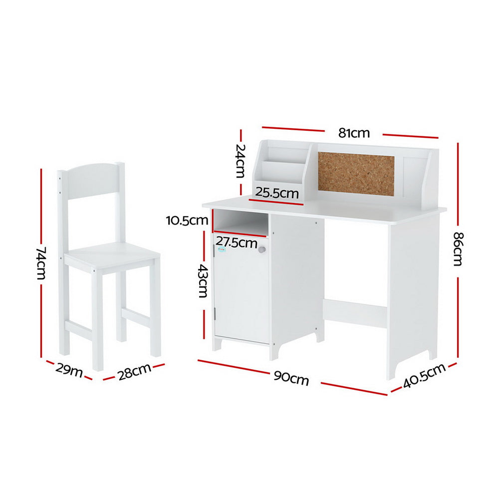 Keezi Kids' Table & Chair Set with Storage Cabinet — product image 4