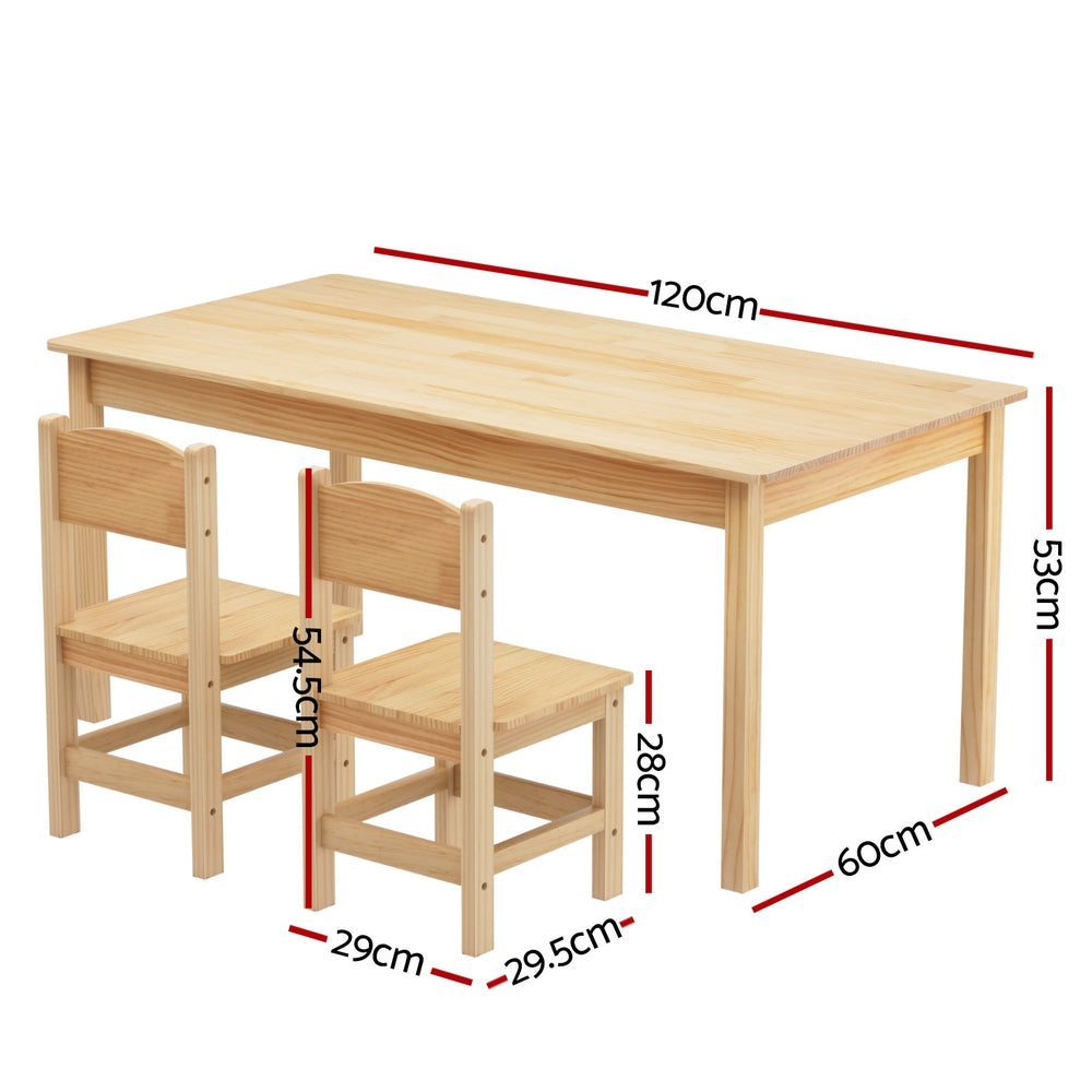 Keezi Pinewood Kids' Table & 2 Chairs — product image 2
