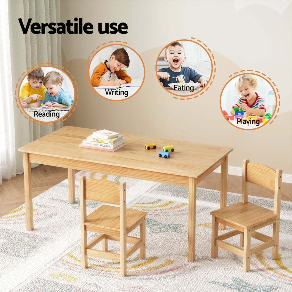 Keezi Pinewood Kids' Table & 2 Chairs — product image 4