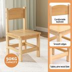 Keezi Pinewood Kids' Table & 2 Chairs — product image 6