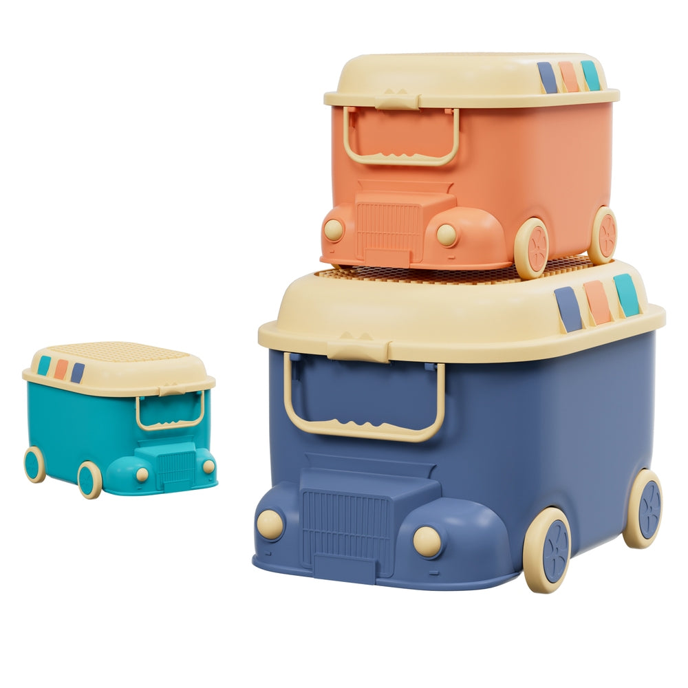 Keezi Car-Shaped Toy Storage Boxes — 3-Piece Set — product image 1