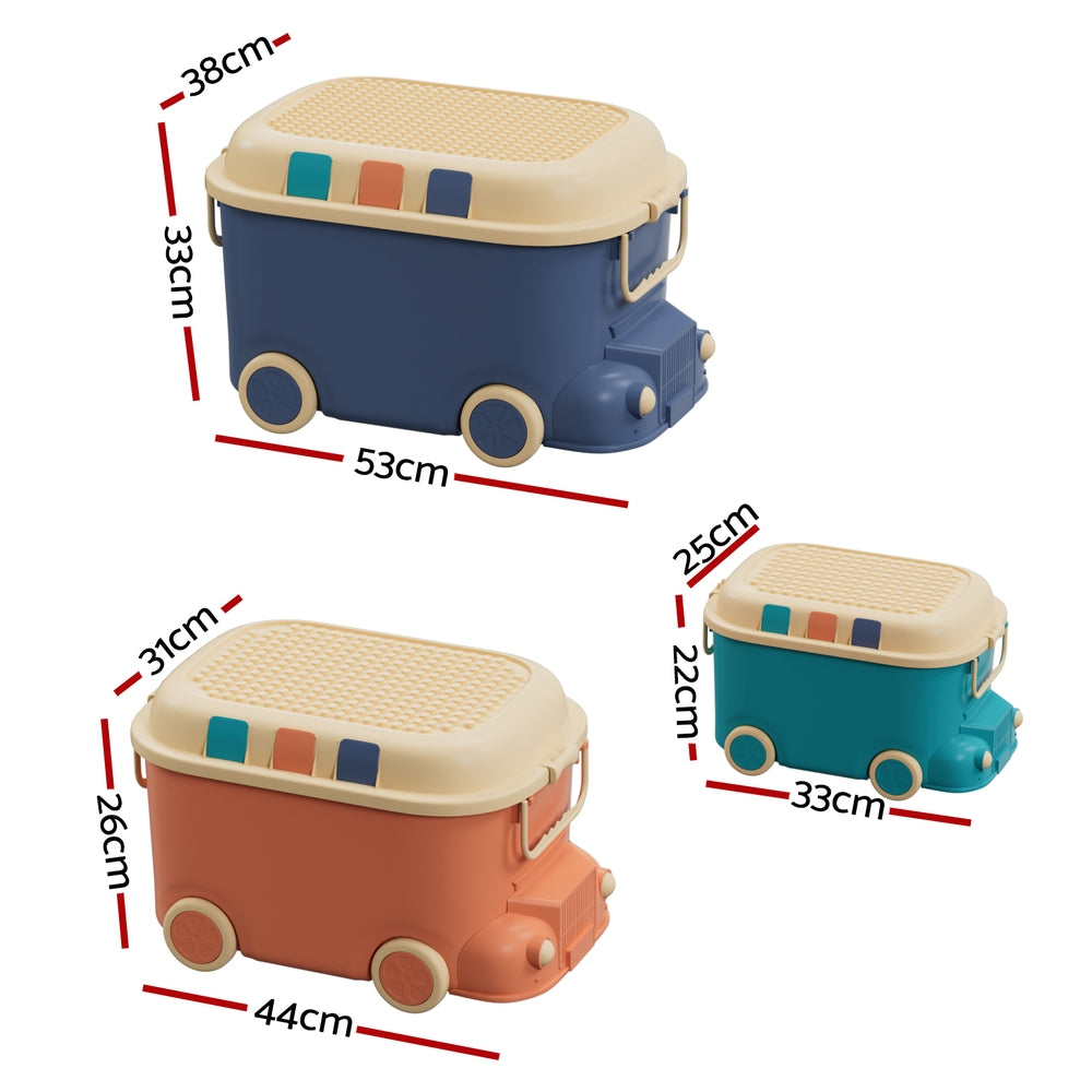 Keezi Car-Shaped Toy Storage Boxes — 3-Piece Set — product image 2