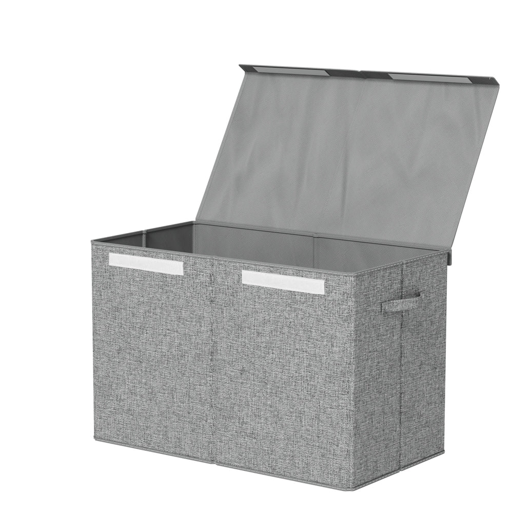 Keezi Large Toy Box Chest Storage with Flip-Top Lid Foldable Organiser Bins Grey — product image 1