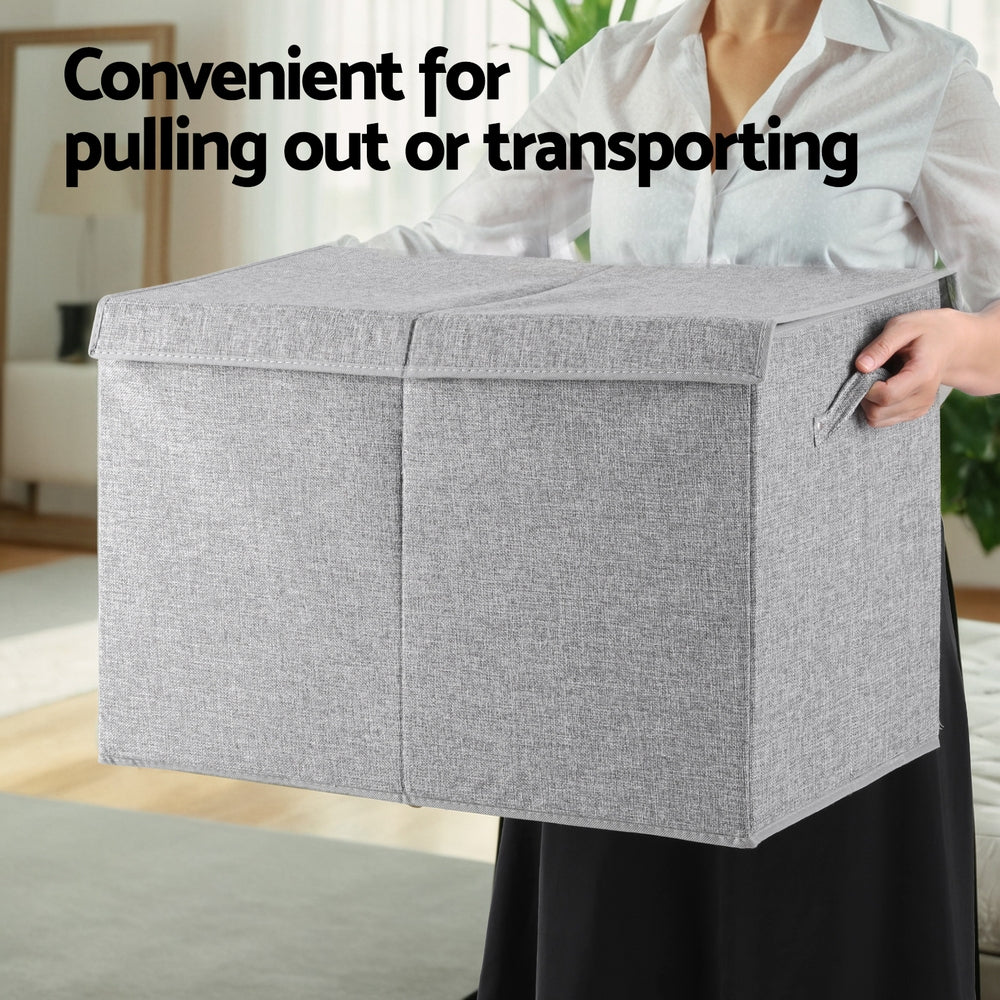 Keezi Large Toy Box Chest Storage with Flip-Top Lid Foldable Organiser Bins Grey — product image 5