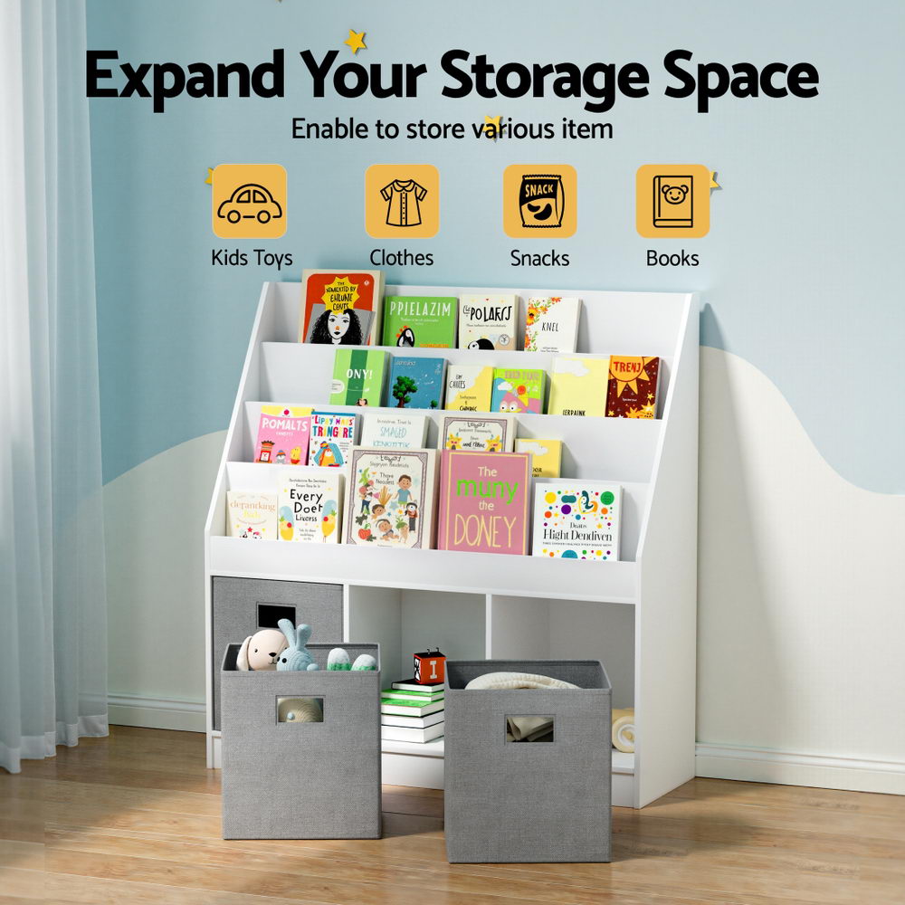 Keezi Kids' Book Display & Toy Box — 4 Tiers — product image 5