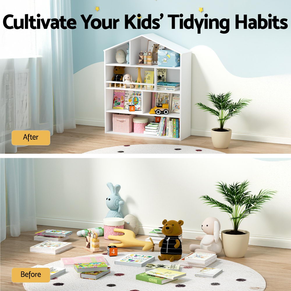 Keezi 4-Tier Wooden Kids' Bookshelf — White — product image 5