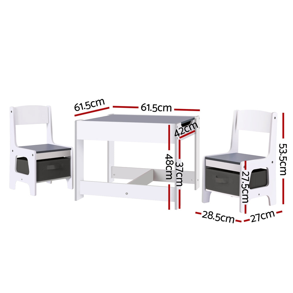 Keezi Chalkboard Activity Table & Chairs — Grey — product image 2