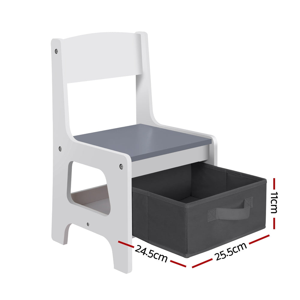 Keezi Chalkboard Activity Table & Chairs — Grey — product image 3