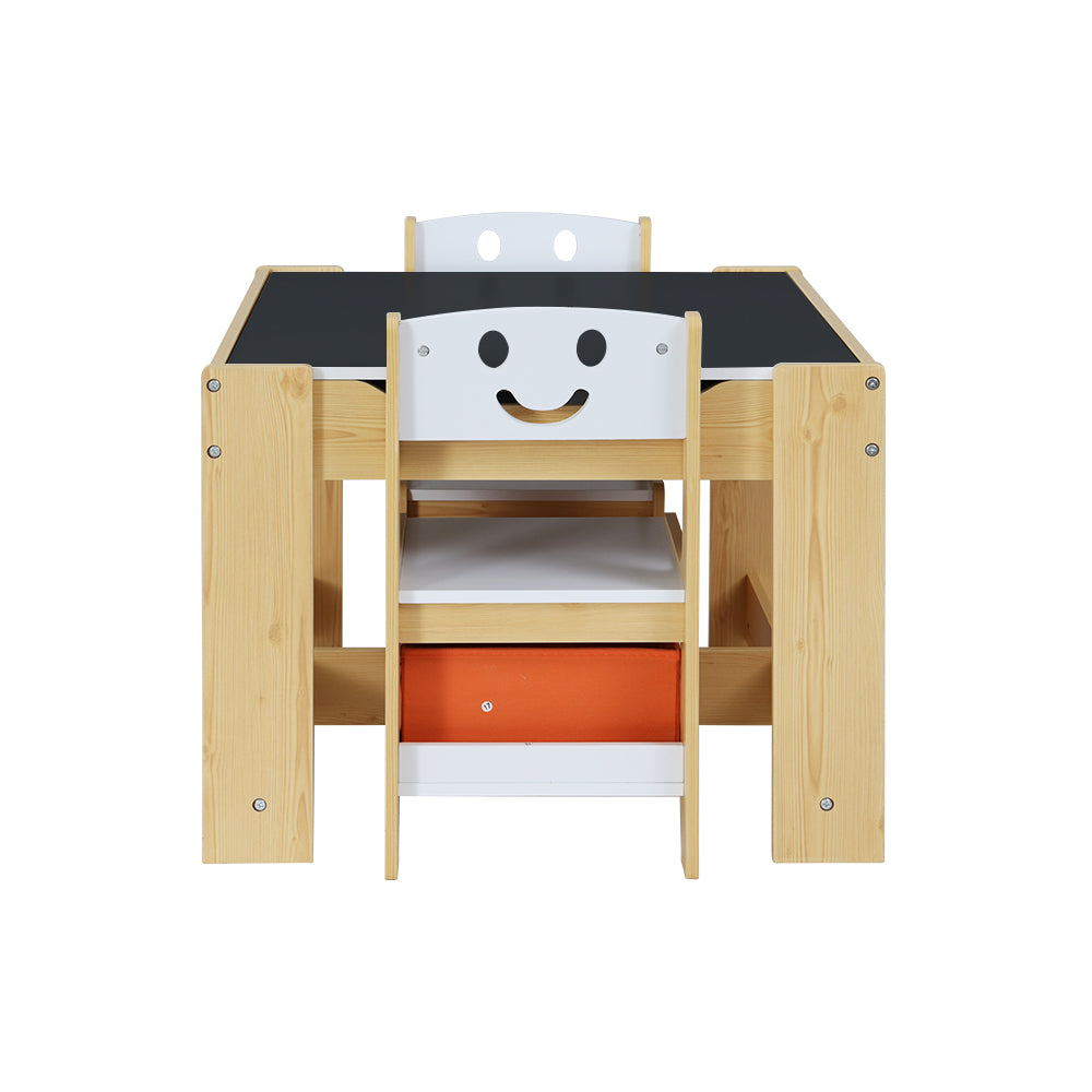 Keezi Chalkboard Table & Chairs with Toy Storage — 3 Pieces — product image 3