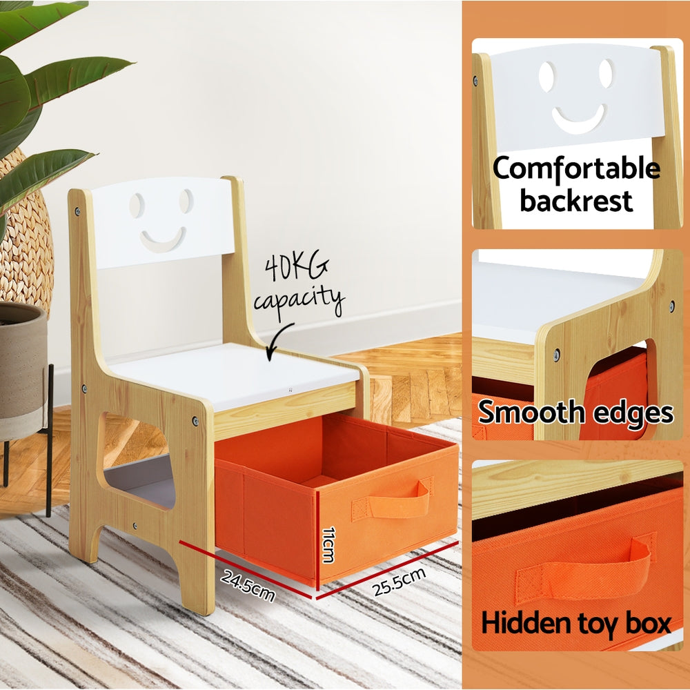 Keezi Chalkboard Table & Chairs with Toy Storage — 3 Pieces — product image 5