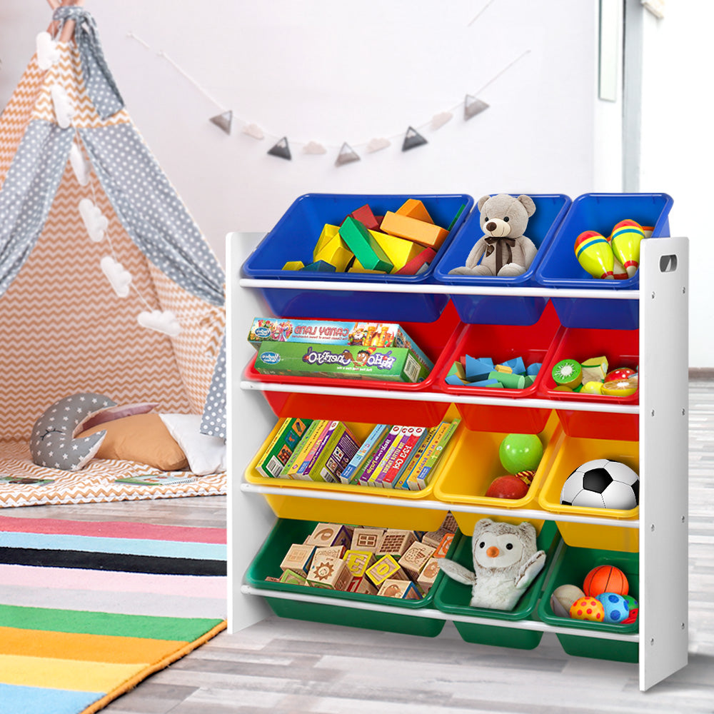 Keezi Kids' Bookshelf & Toy Organiser — 12 Bins — product image 1