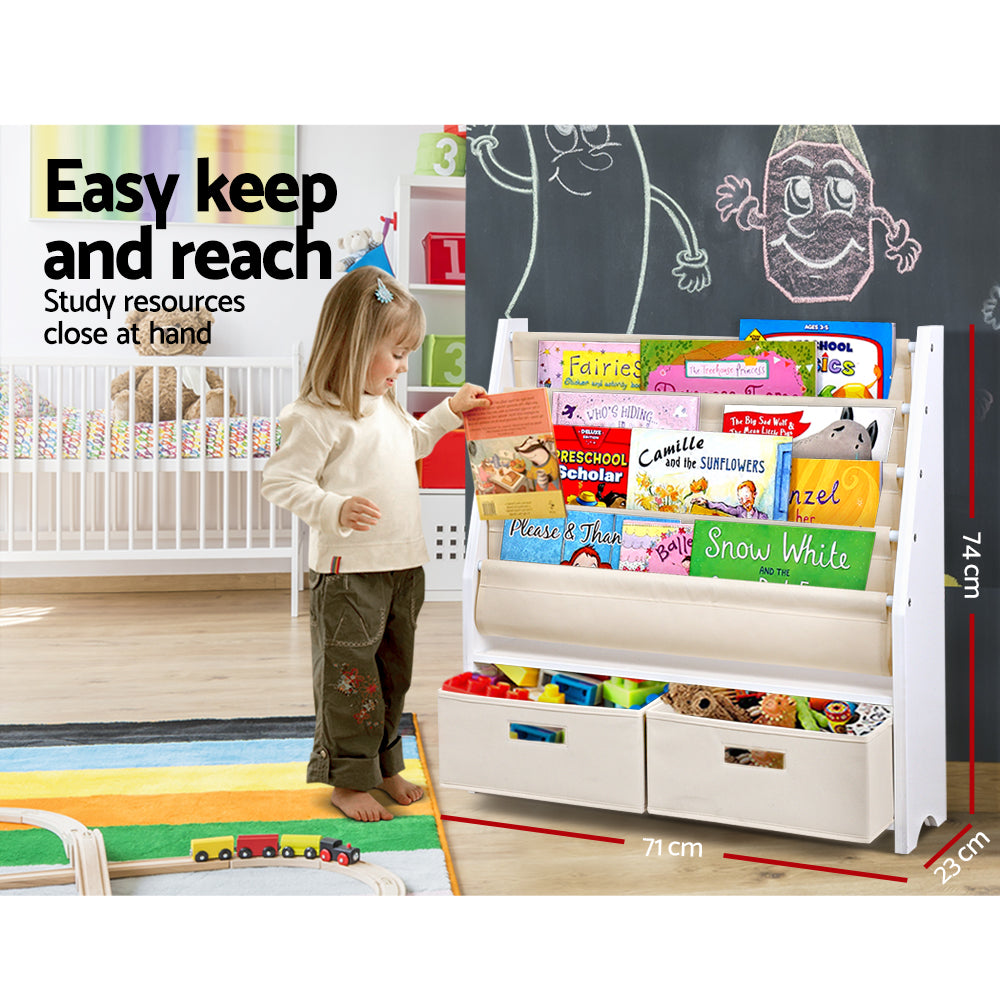 Keezi Kids' Book Display with Drawer — 4 Tiers — product image 6