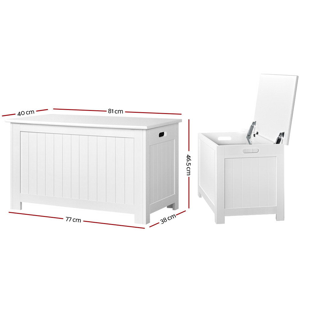 Keezi Kids' Toy Storage Chest — White — product image 2