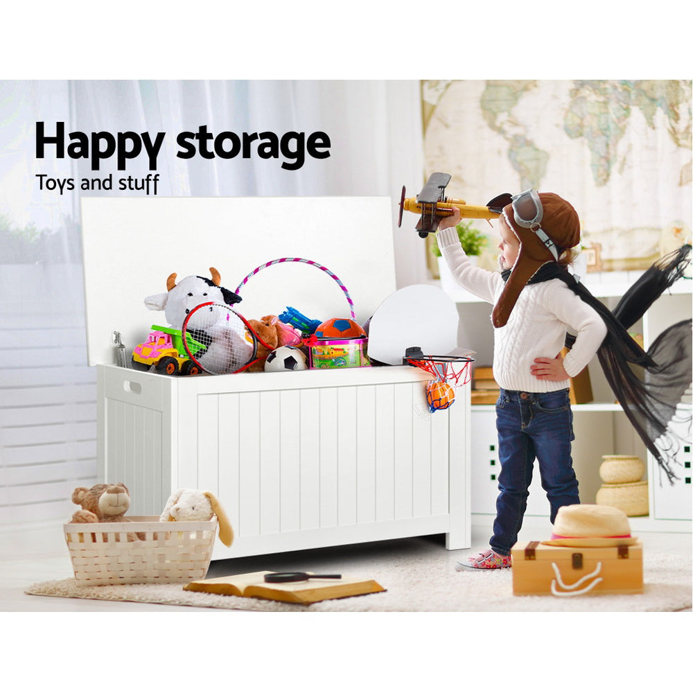 Keezi Kids' Toy Storage Chest — White — product image 5