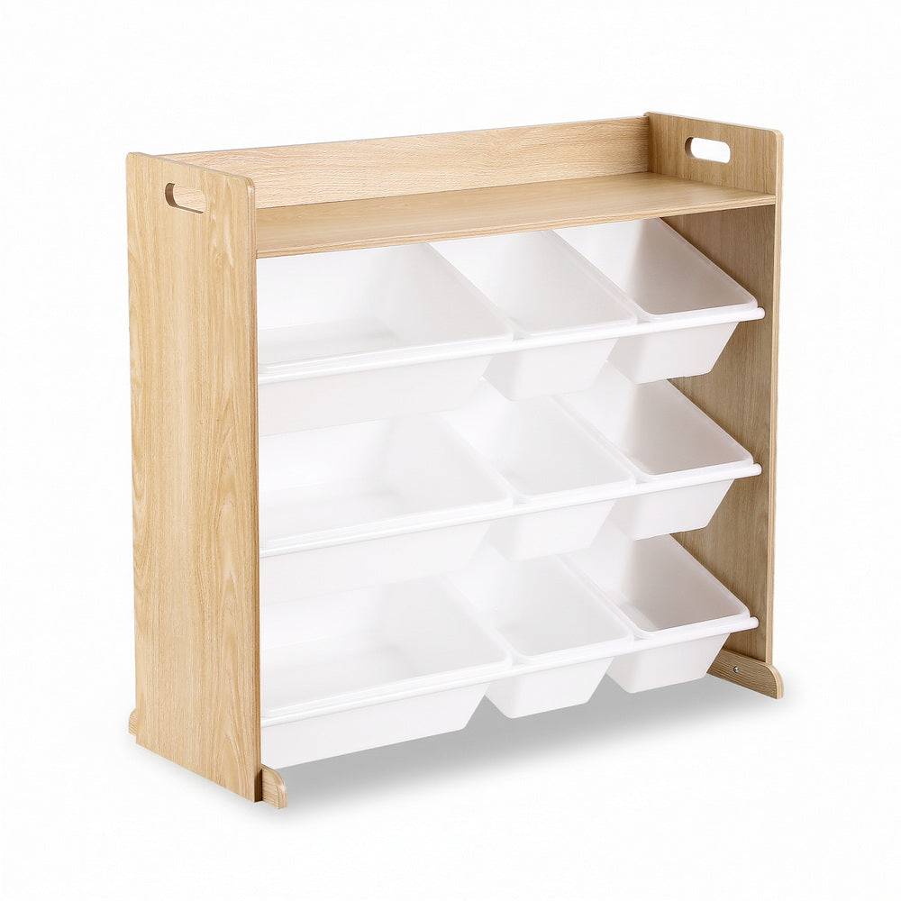 Keezi Wooden Bookshelf & Toy Organiser — 9 Bins — product image 1