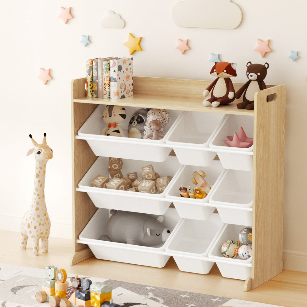 Keezi Wooden Bookshelf & Toy Organiser — 9 Bins — product image 7