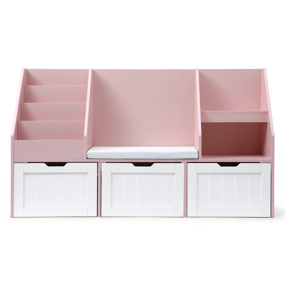 Keezi Kids' Bookshelf, Storage & Bench — Pink — product image 4