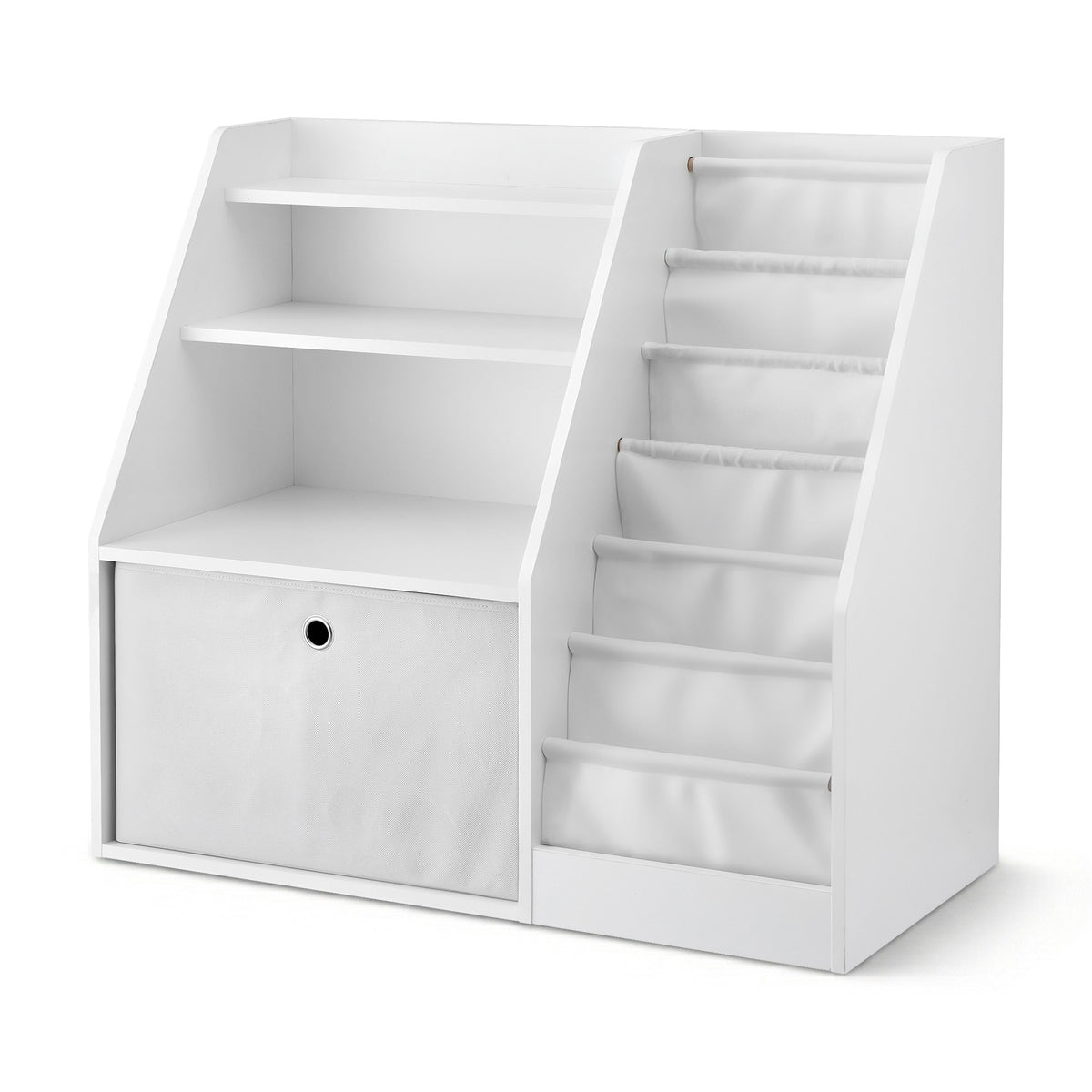 Keezi Kids' Bookshelf with Drawer — White — product image 1
