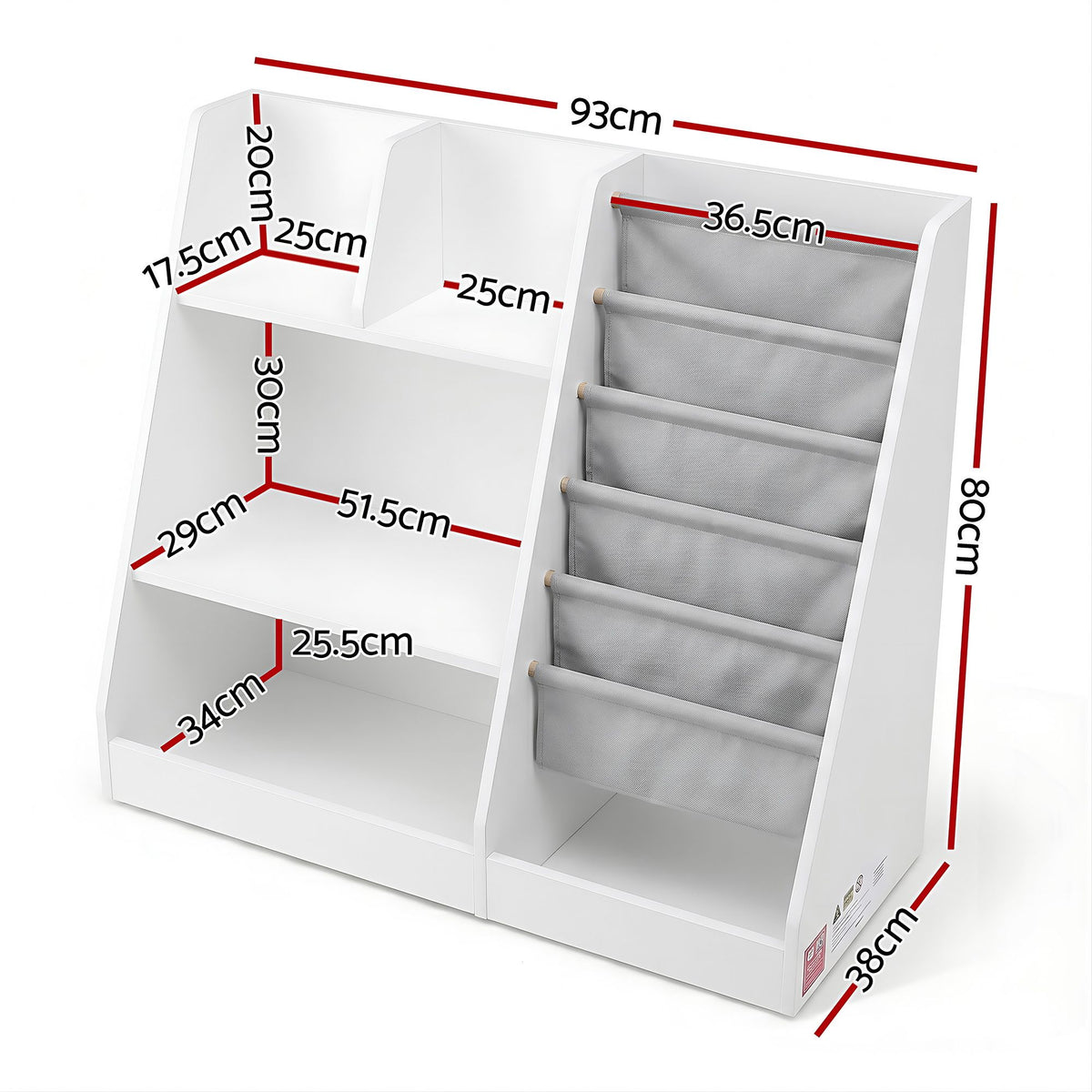Keezi Wooden Kids' Bookshelf & Toy Storage Rack — product image 3