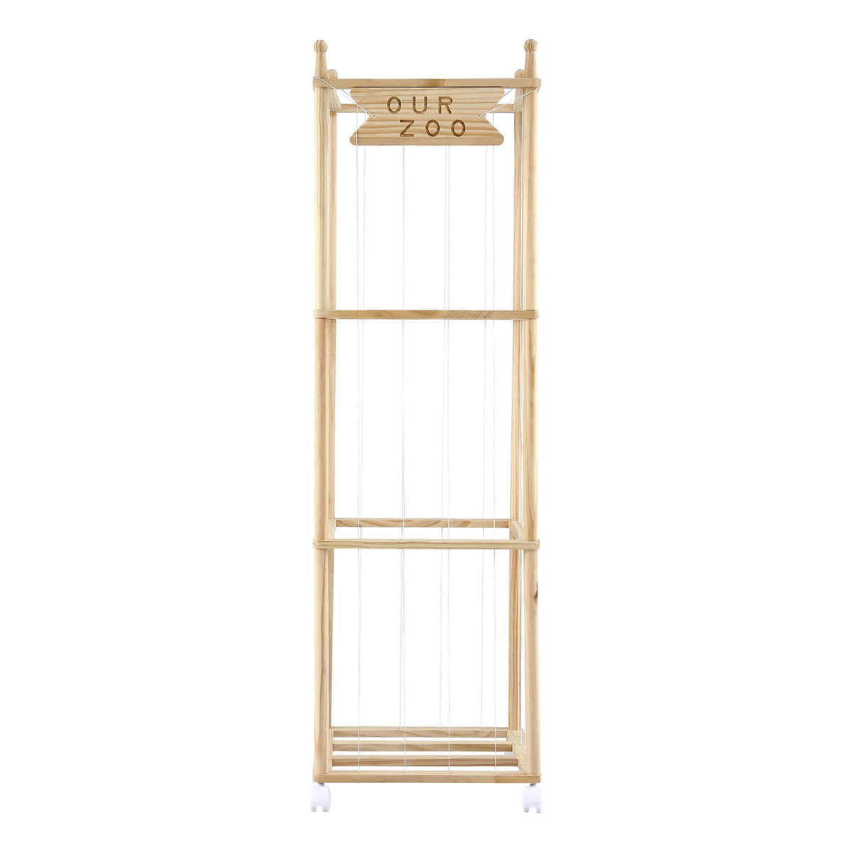 Keezi Mobile Wooden Stuffed Animal Storage Cage — product image 4