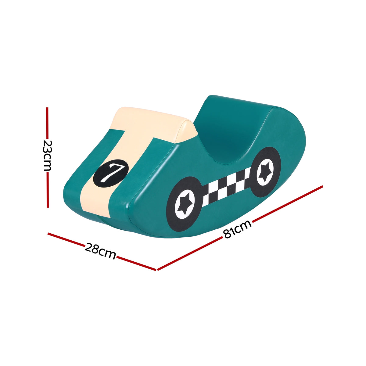 Keezi Foam Car Rocker — Teal Blue